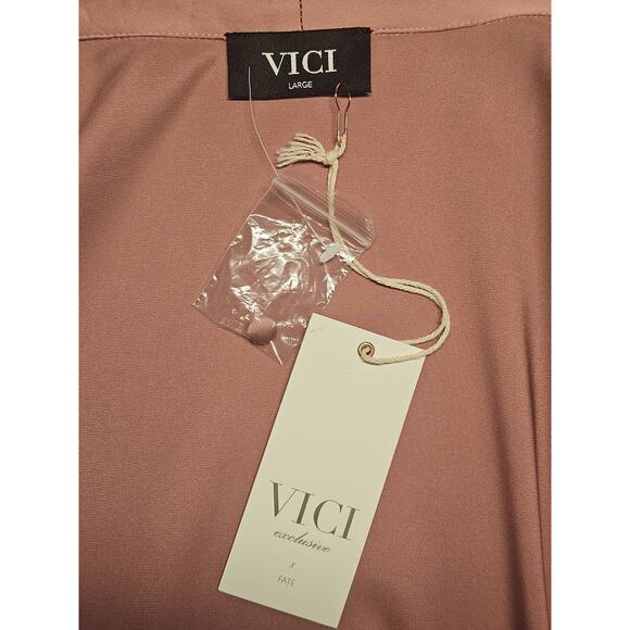 Vici Exclusive X Fate Nordy’s Rose Pink Wrap Blouse - Picture 3 of 9